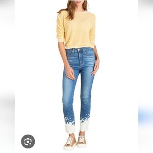 NWOT Veronica Beard Women's Carly Lava Stone Bleach Splat Kick Flare Jean S28